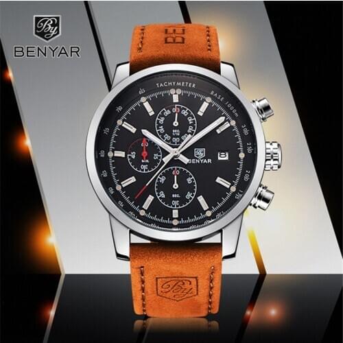 Reloj Hombre 2019 Top Brand Luxury BENYAR Fashion Chronograph Sport Mens Watches Military Quartz Watch Clock Relogio Masculino