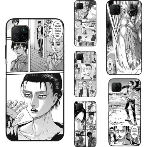 Attack On Titan Manga Eren Yeager For Huawei P30 Lite P40 P20 Pro Nova 5T P Smart 2019 Case For Honor 10X Lite 20 10i 8X