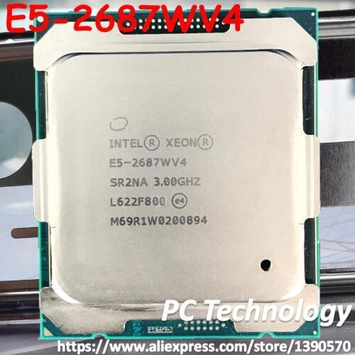 E5-2687WV4 Original Intel Xeon E5 2687WV4 3.00GHZ 12-Core 30MB SmartCache E5 2687W V4 FCLGA2011-3 TPD 160W 1 year warranty
