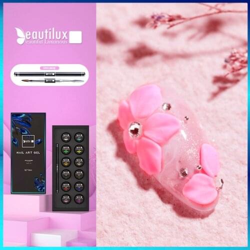 Beautilux 4D Sculpturing Gel Plasticine Kit Professional Salon Sculpture Nail Art Design Manicure Set Stickyless Mud Gum Gel DIY