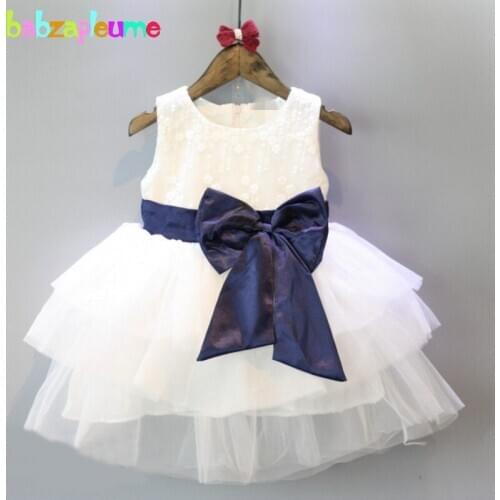 0-7Years/Summer Toddler Girls Princess Dresses Kids Clothes Girls Bow Wedding Party Evening Dress Children Lace Clothing BC1056