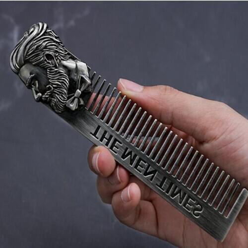 Gentelman Metal Comb Stainless Steel Mustache Care Shaping Tools Metal Silver Hair Comb
