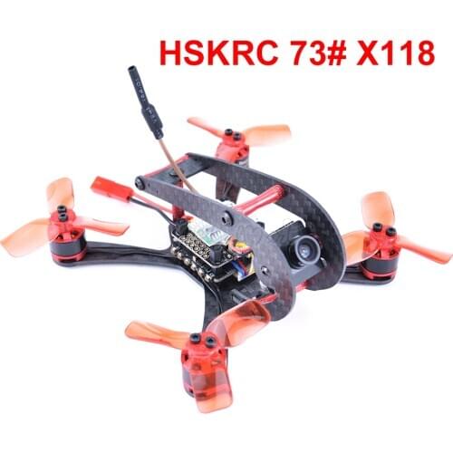 HSKRC 73# X118 118mm Carbon Fiber Mini FPV Quadcopter Frame Kit Mini F3 / F4 Flytower 1104 7500KV Motor 1200TVL Camera 2030 Prop