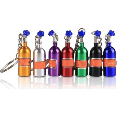 NOS Turbo Nitrogen Oxide Bottle Decoration Car Keychain Key Ring Holder Pendant For Women Men Unique Mini Home Keyring Stylish