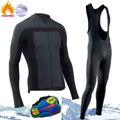 2021 New Winter Cycling Clothes Long Sleeve Clothing Riding Jersey Set Thermal Bike Clothing Cycling Set wear MTB Bike Winter