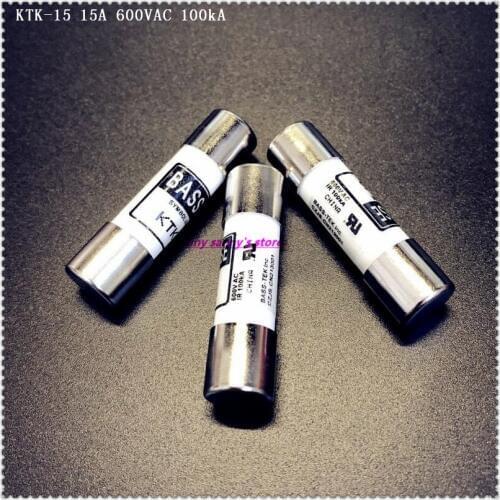 4-10pcs/Lot 10 x 38mm KTK-15 15A 600VAC 100kA Fast-Acting Ceramics Fuse Brand New
