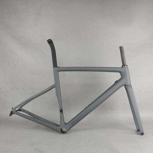 Custom Gray Matte Paint PF30 Carbon Fiber T800 Max Tire 700X28C Disc Brake Bicycle Frame TT-X19