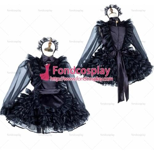Lockable Sissy maid Satin-Organza dress Uniform cosplay costume Tailor-made[G2013]