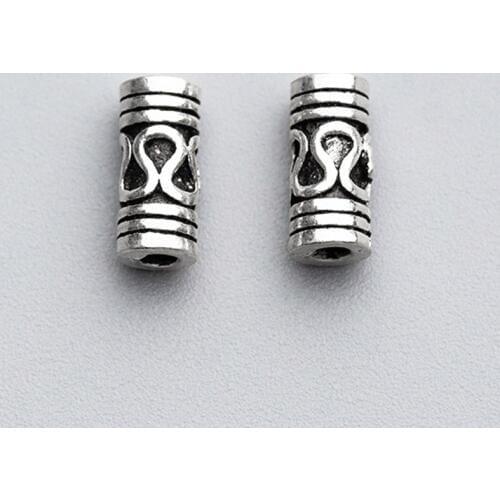925 Sterling Silver S Pattern Cylinder Spacer Beads 9x4mm Vintage Short Tube Silver Beads DIY Jewelry Accessories Fit Bracelets