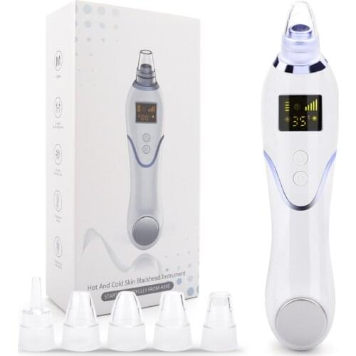 Facial Blackhead Remover Hot Cold Facial Cleaner Deep Pore Acne Pimple Removal Vacuum Suction Diamond Beauty Skin Care Tools