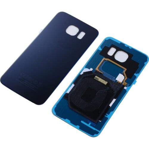 S6 G920f Housing Battery Glass Door For Samsung S6 edge G925f Back Battery Cover Case With NFC Wireless Charging