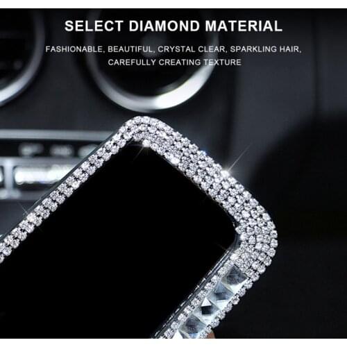 Bling Car Diamond Rearview Mirror Decoration Car Interior Mirror Plane Mirror Coach Indoor Auxiliary Mirror Modification Girl Ca