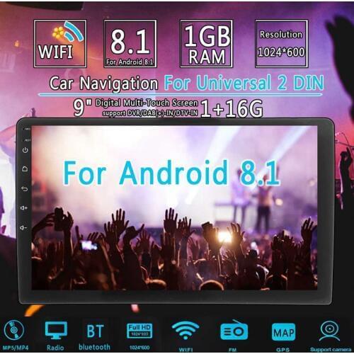 2 Din 9 Inch Android 8.1 Universal Car Radio Double Din Stereo Gps Navigation In Dash Video Wifi Usb Bluetooth Car Radio Multi