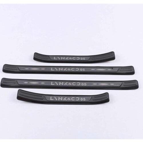 Stainless Steel Inner Outer Door Sill Scuff Plate Guard Sills Protector Trim For Lynk&Co 05 2019-2021