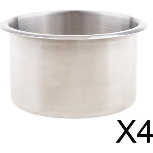 4x Stainless Steel Recessed Cup Drink Holder for Marine Boat RV Camper 90x55mm
