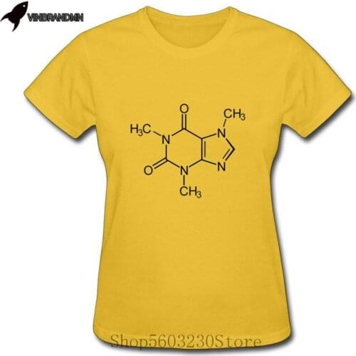 Funny Science Chemistry Formula T shirt All I Need is Caffeine Nerd Design tshirt Woman Physics Biology Biochemistry T-shirt