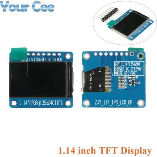 1.14 inch Display Module IPS LCD TFT LCD Module ST7789 HD Colorful Screen Full View 8pin 135x240 3.3V SPI Interface