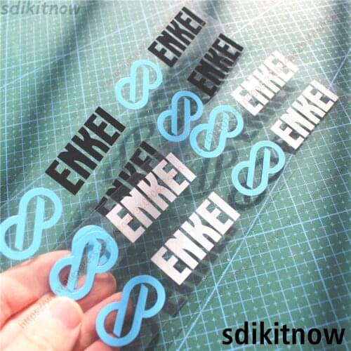 2x9cm 4pcs/lot Car Waterproof Sticker Styling Windows Door Decoration Wheel hub Decal For ENKEI Rim Emblem Logo accessories
