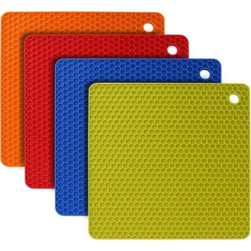 4 Pcs Pot Coasters Silicone Pot Holder Pot Coasters Dishwasher Non-Slip and Heat-Resistant, Honeycomb Pattern