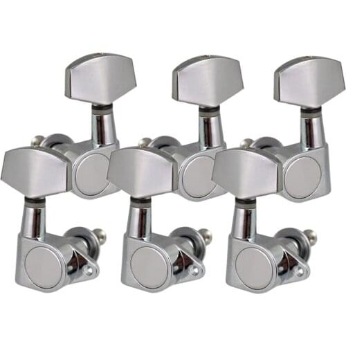 6 Pack of Guitar Tuning Pegs Chrome Machine Heads Tuning Keys Tuners Knobs for Electric Guitars 3L 3R Accessory Parts