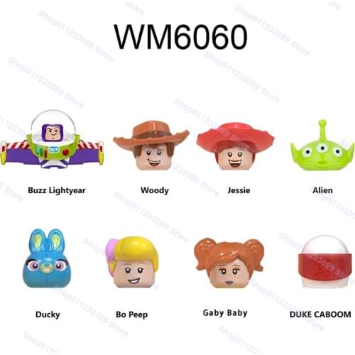 8pcs/lot Buzz Lightyear Woody Bo Peep Gaby Baby Ducky Duke Caboom Building Blocks Bricks Dolls Action Figures Toys Children