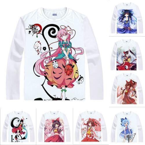Coolprint Anime Shirt Lotus Land Story T-Shirts Multi-style Long Sleeve Remilia Scarlet Izayoi Sakuya Cosplay Kawaii Shirts