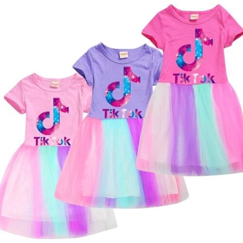 TIK TOK Girls Dress 3-8Y Princess Dress for Girls Clothing Wear Costume Party Dress for Girls Wedding Party Formal