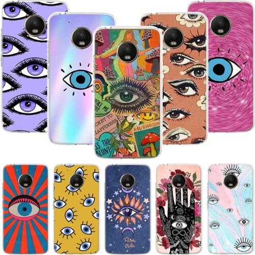 Evil Eye Gold Foil Phone Case For Motorola Moto G9 G8 G7 G6 G5 E6 E5 E4 Plus Play Power One Action Macro Coque Cover Capa
