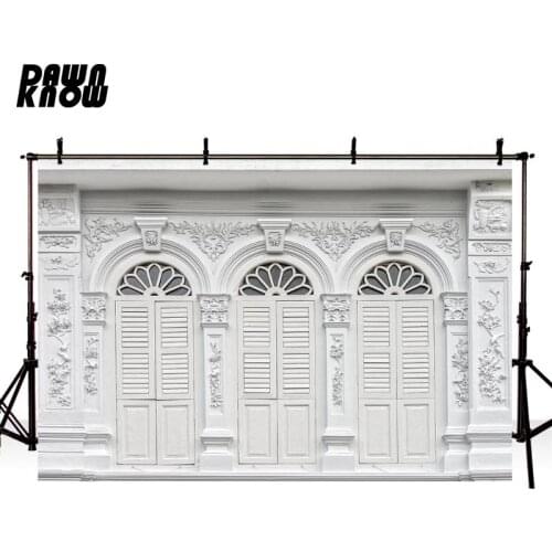 DAWNKNOW Indoor Photography Background Wedding White Baroque Wall Photographic Backdrops Photo Studio Children Photocall lv2801
