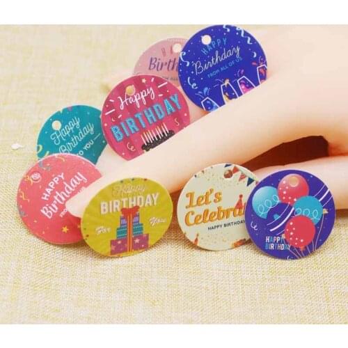 3cm Lets celebrate jewelry gifts tag Labels Happy birthday baby show gifts package labels candy gifts wrapping tag