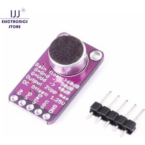 MAX9814 Microphone AGC Amplifier Board Module Auto Gain Control for Arduino Programmable Attack and Release Ratio Low THD