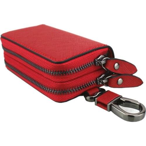 Fashion Genuine Leather Key Wallets Men & Women Car Key Bag Multi Function Key Case Fashion Housekeeper Key Holders With Zipper