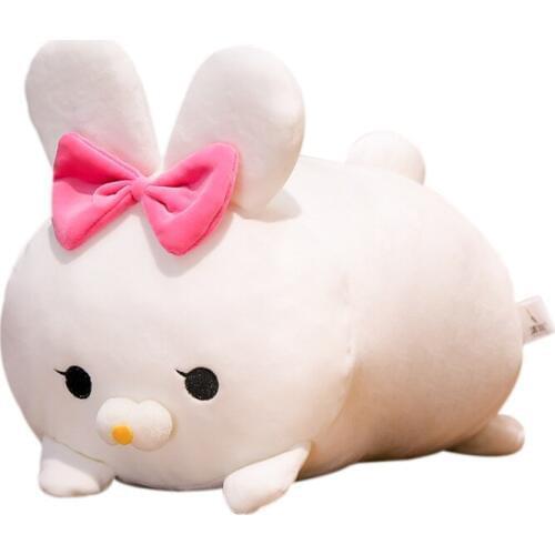 Soft 30/40CM Lovely Long Ear Soft Plush Toy Rabbit On Bed Sleeping Pillow Cushion Gifts Kids Birthday Gift Dolls