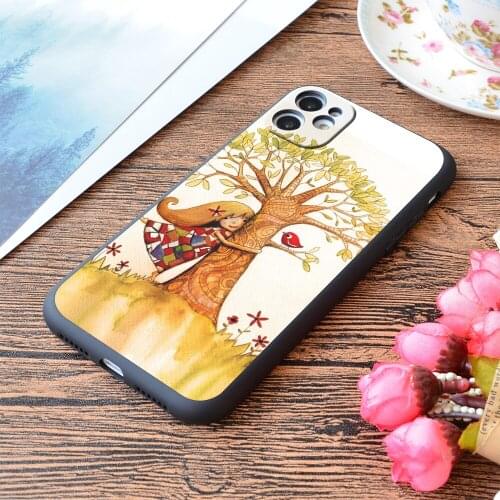 For iPhone Tree Hugs Print Soft Matt Apple iPhone Case