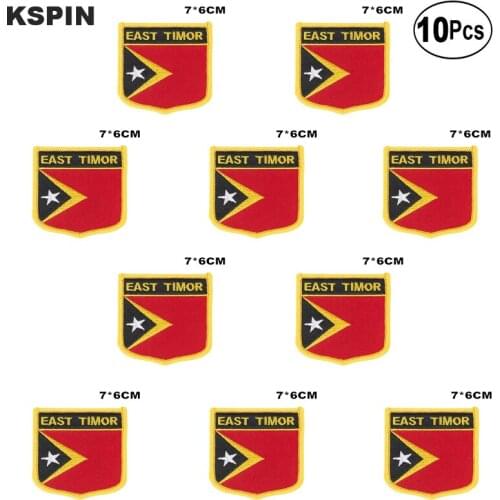 East Timor Flag Embroidery Patches Iron on Saw on Transfer patches Sewing Applications for Clothes in Home&Garden