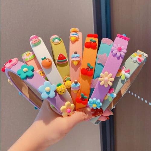 CYGJFC Girls Cartoon Floral Hairband Cute Fruit Bezel Kids Spong Headband Headband Wrap Hair Accessories Head Hoop
