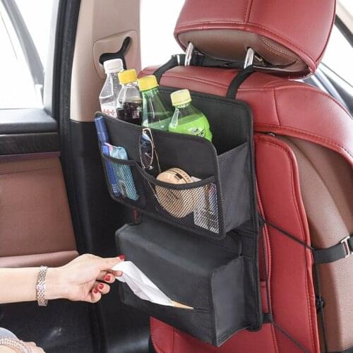 Oxford Car Backseat Organizer Auto Backseat Hanging Storage Bag Holder Auto Bracket Storage Water Bottle Tissue Organizer
