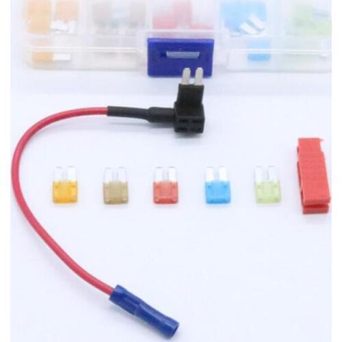 25PCS Car Micro2 Blade Fuse 5A 7.5A 10A 15A 20A & Add-a-circuit Fuse Holder Plastic & Zinc Alloy Mini Small Medium Blade Fuse