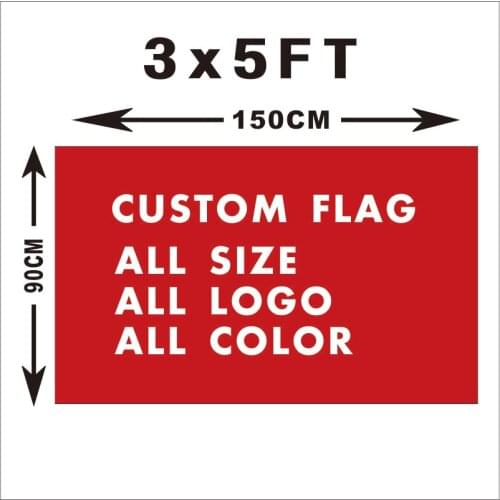 Custom one-sided flag 150X90cm (3x5FT) 100D Polyester we design any logos any color home decoration Customer banner flag