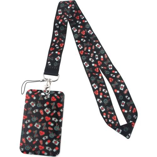 FD0259 Lanyard For Doctor Nurse Mobile Phone Hang Rope Keycord USB ID Card Badge Holder Keychain DIY Card Cover With Lanyards