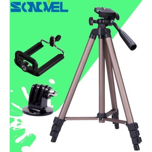 WT3130 Aluminum Alloy Camera Tripod Stand with Rocker Arm for Canon Nikon Sony DSLR Cameras Camcorders Lightweight Mini Tripod
