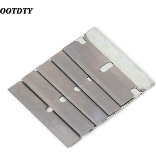 OOTDTY 5Pcs Ceramic Glass Oven Window Tinting Razor Scraper Stainless Steel 1.57 inch Blade