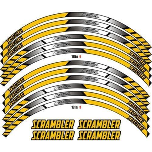 For Ducati Scrambler Motorcycle Wheel Decals Waterproof Reflective Stickers Rim Stripes