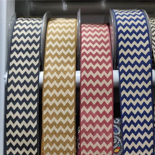 Polyester Thin Ribbons 2.5/3.5 cm Width Vintage Bias Tape Stripes Scottish Twill Webbing Fabric For Clothes Curtain Accessories