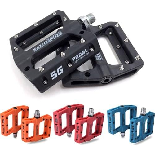 RIDECYLE Bicycle Pedals Nylon Fiber Ultra-light Mountain Bike Pedal 4 Colors Big Foot Road Bike Bearing Pedals Cycling Greater
