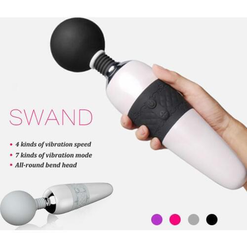 4 Speed & 7 Vibration Mode Vibrator Powerful Neck Handy Handheld AV Magic Wand Vibrating Massagr Body Vibrator For Women Sex Toy