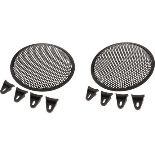 2 Pieces Speaker Protective Grills 8 Inch Mesh Round Cover with 8pcs Screw and Fix Holder