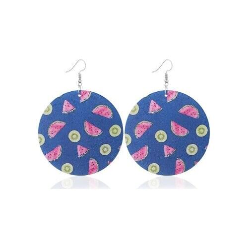Cross-border women new to restore ancient ways round wooden earrings creative fruit design earrings