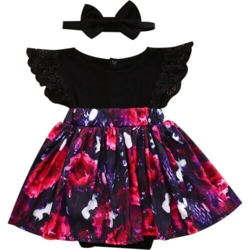 Toddler Infant Kid Child Baby Girl Dress Sister Matching Floral Jumpsuit Romper Dress Lace Sleeveless Outfits Set