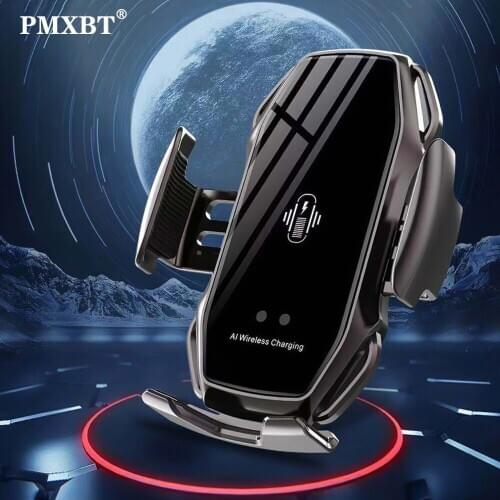 10W Car Wireless Charger For iPhone XR XS Automatic Clamping Induction Qi Fast Wireless Charging Phone Holder For Samsung Xiaomi